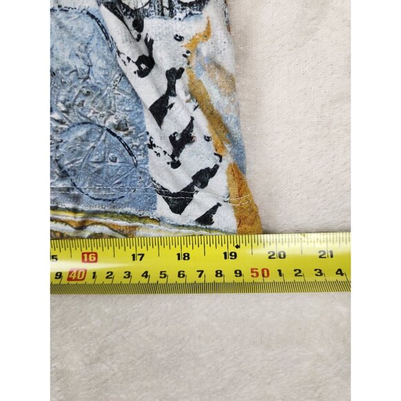 Simply Art by Dolcezza Short Sleeve Blouse Medium Buttons Good Enough Design - Picture 9 of 10